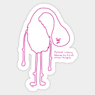 Full of Anxious Thoughts Sticker